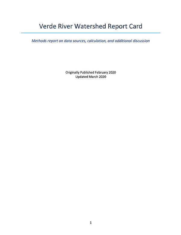 2020 Verde River Watershed Report Card Methods