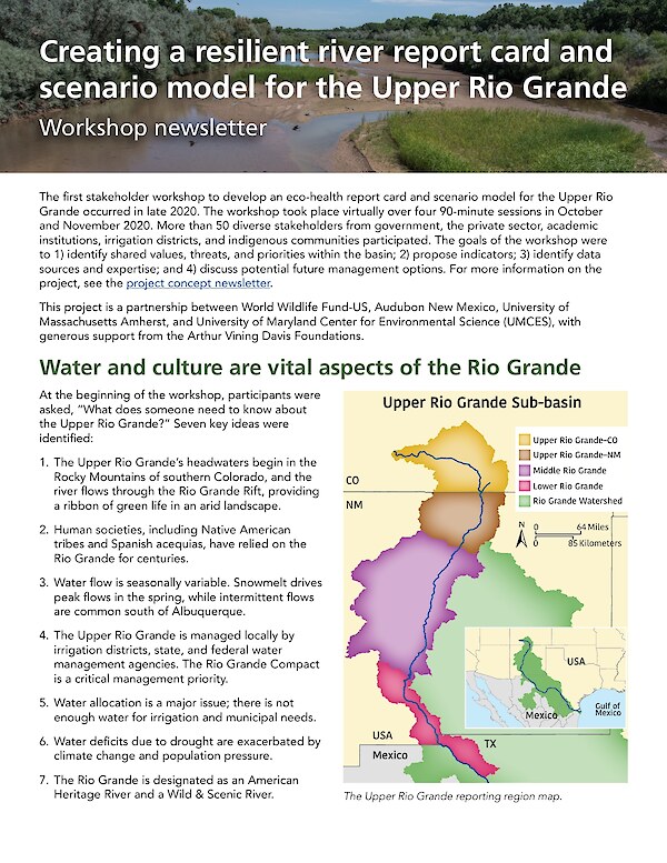 Creating a resilient river report card and scenario model for the Upper Rio Grande