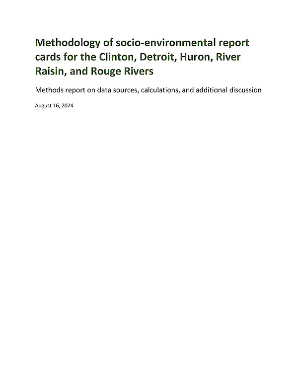 Methodology of socio-environmental report cards for the Clinton, Detroit, Huron, River Raisin, and Rouge Rivers